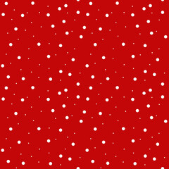 White polka dots on red background white seamless texture collection