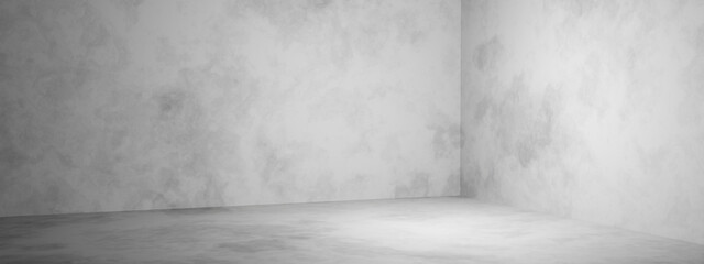 3D white wall background. Abstract concrete room.