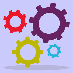 Details of the production process of an industrial machine-building plant. The image is made in a flat style. Vector illustration. A series of business icons.