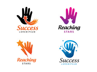 Fototapeta premium Hand and Star logo symbol or icon template