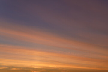 Abstract background of a calm, romantic, gentle sky. Blue and orange sky