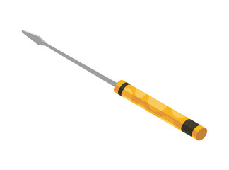 Screwdriver isometric hand tool. Detailed icon of tool for handyman repair.  equipment of builder instrument. Tool supplies on white background