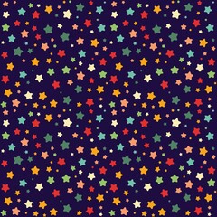 Colorful stars pattern background. Vector illustration. Wrapping paper.