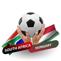 Soccer football competition match, national teams south africa vs hungary