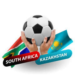 Soccer football competition match, national teams south africa vs kazakhstan