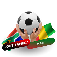 Soccer football competition match, national teams south africa vs mali