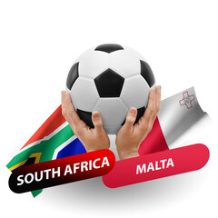 Soccer football competition match, national teams south africa vs malta