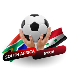 Soccer football competition match, national teams south africa vs syria