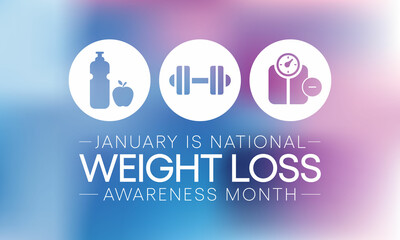 National Weight loss awareness month is observed every year during January, Vector illustration