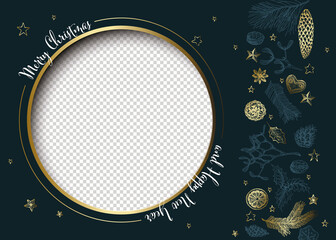 Christmas family photo card layout template