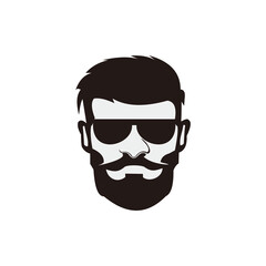 Male face vector design template 