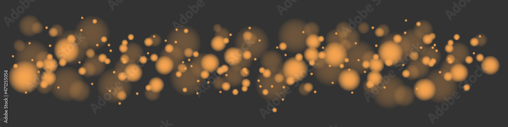 Poster Blur effect on a gray background. Vector background with golden bokeh dust, blur effect. Vector illustration EPS 10.