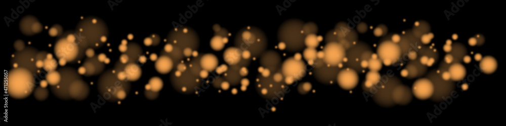 Poster Blur effect on a black background. Vector background with golden bokeh dust, blur effect. Vector illustration EPS 10