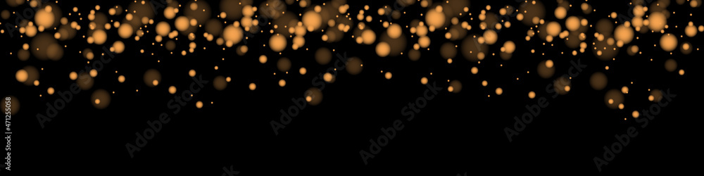 Poster Blur effect on a black background. Vector background with golden bokeh dust, blur effect. Vector illustration EPS 10