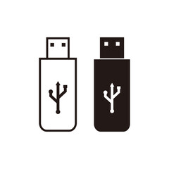 USB set icon vector. Flash Drive icon