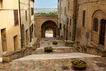 Ostra Vetere, historic town in Ancona province, Marche: steps