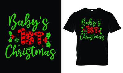 Baby's 1st Christmas Shirt, Christmas Svg, Holiday Svg, Winter Svg, Christmas Sign Svg, Christmas Quotes Shirt, Cut File, Cricut, Silhouette, PNG, Cut File For Cricut