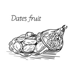 Vector illustration of dates, isolated on white background. 
