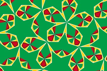 Geometric pattern in the colors of the national flag of Guyana. The colors of Guyana.