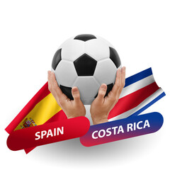 Soccer football competition match, national teams spain vs costa rica