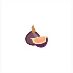 doodle hand drawn Large burgundy pomegranate. A summer fruit. Vector illustration isolated on white background
