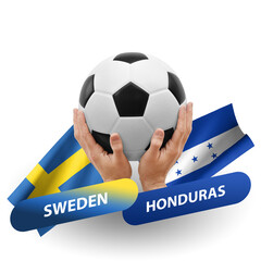 Soccer football competition match, national teams sweden vs honduras