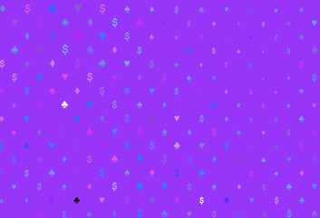 Obraz premium Light pink, blue vector pattern with symbol of cards.