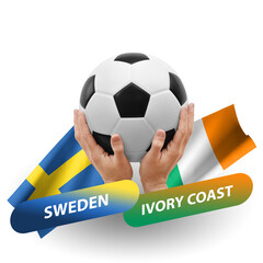 Soccer football competition match, national teams sweden vs ivory coast