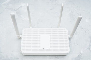 Dual band wi-fi router on a concrete table