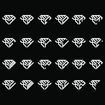 EXA to EXZ letter logo creative design, Multiple triple letter logo design