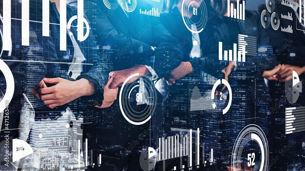 Aufkleber conceptual business dashboard for financial data analysis . 3d render computer graphic .