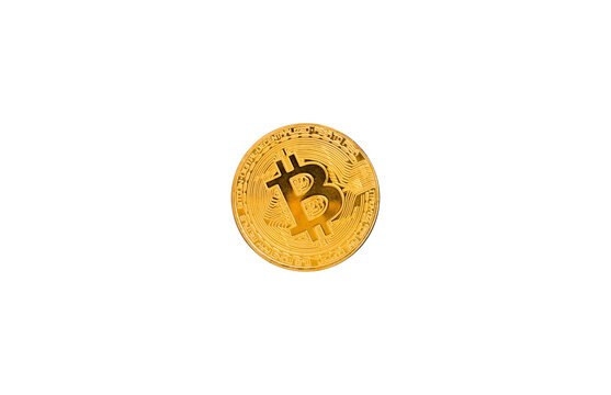 Isolated Bitcoin Coin, Token On White Background, Png