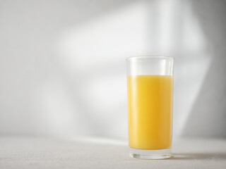 Freshly squeezed orange juice on the kitchen table