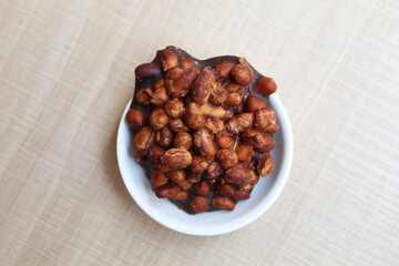 Gula kacang, is a traditional snack from Indonesia, made from roasted peanuts and brown sugar. Also called as Ampyang