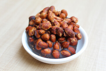Gula kacang, is a traditional snack from Indonesia, made from roasted peanuts and brown sugar. Also called as Ampyang
