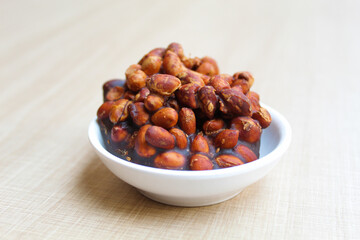 Gula kacang, is a traditional snack from Indonesia, made from roasted peanuts and brown sugar. Also called as Ampyang