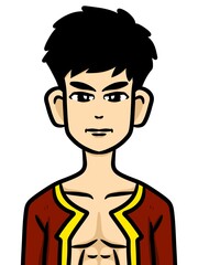 cute man cartoon on white background