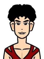 cute man cartoon on white background