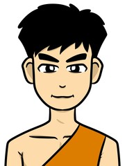 cute man cartoon on white background