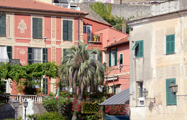 Panorama of the picturesque Finalborgo is a medieval village when it was the capital of the Marquisate of Finale.