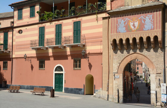 Panorama of the picturesque Finalborgo is a medieval village when it was the capital of the Marquisate of Finale.
