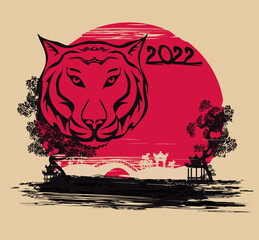 Happy new year 2022, Chinese new year, Year of the tiger, Happy lunar new year 2022