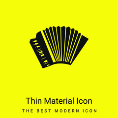 Accordion minimal bright yellow material icon - obrazy, fototapety, plakaty