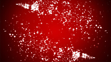White particles on a red background, mockup