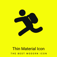 Backpacker Running minimal bright yellow material icon