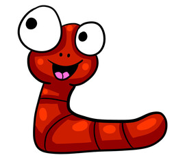 Stylized Happy Red Worm