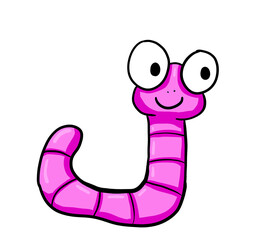 Stylized Happy Pink Worm