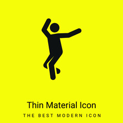 Fototapeta na wymiar Breakdance minimal bright yellow material icon