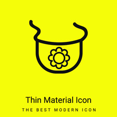 Baby Bib Outline With A Flower minimal bright yellow material icon