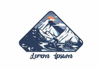 Snow jet ski illustration graphic